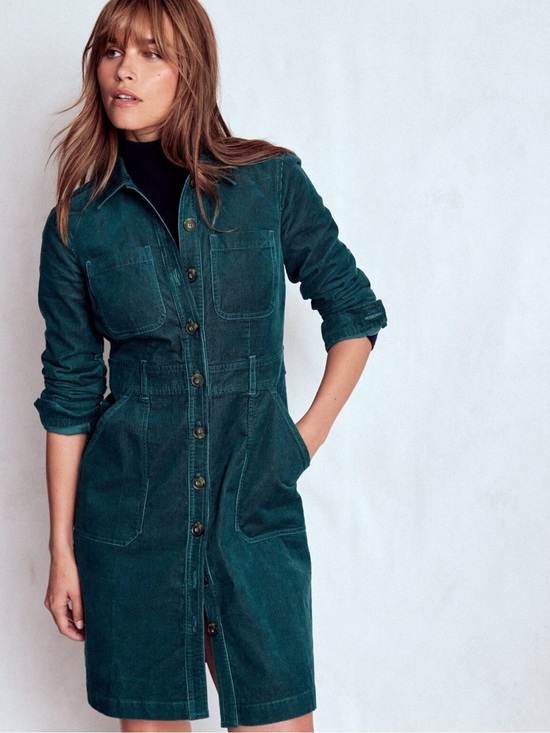 Boden Dresses & Skirts - Boden - Amanda Cord Short Dress Corduroy Midnight Teal NWOT